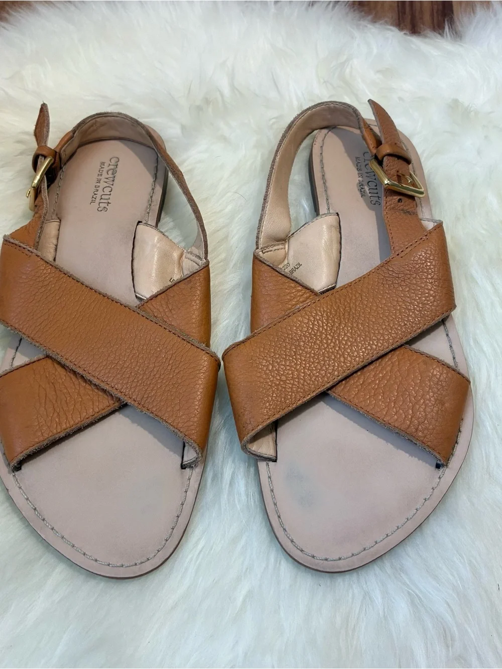 Crewcuts Tan Strappy Sandals • Size 3